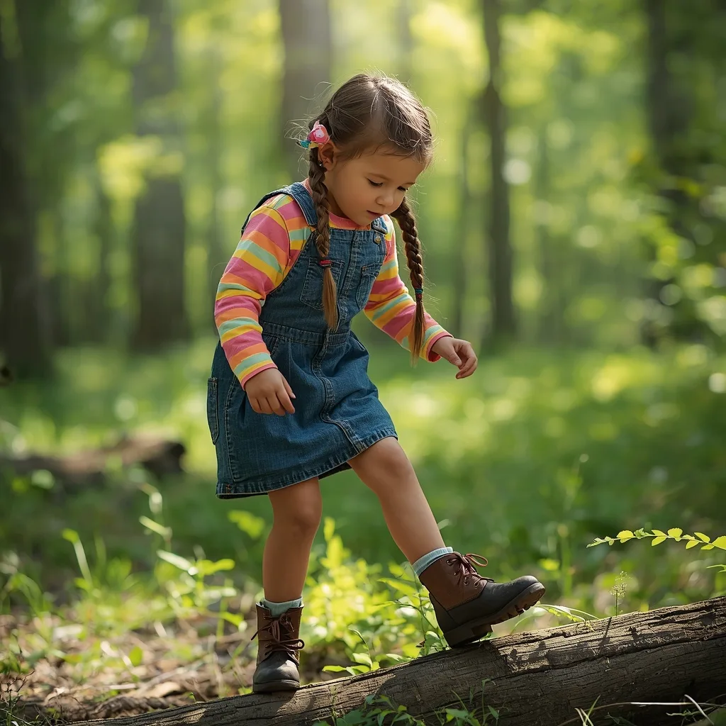 Tiny Explorer: A Cute Girl's Curious Forest Adventure – AI prompt example