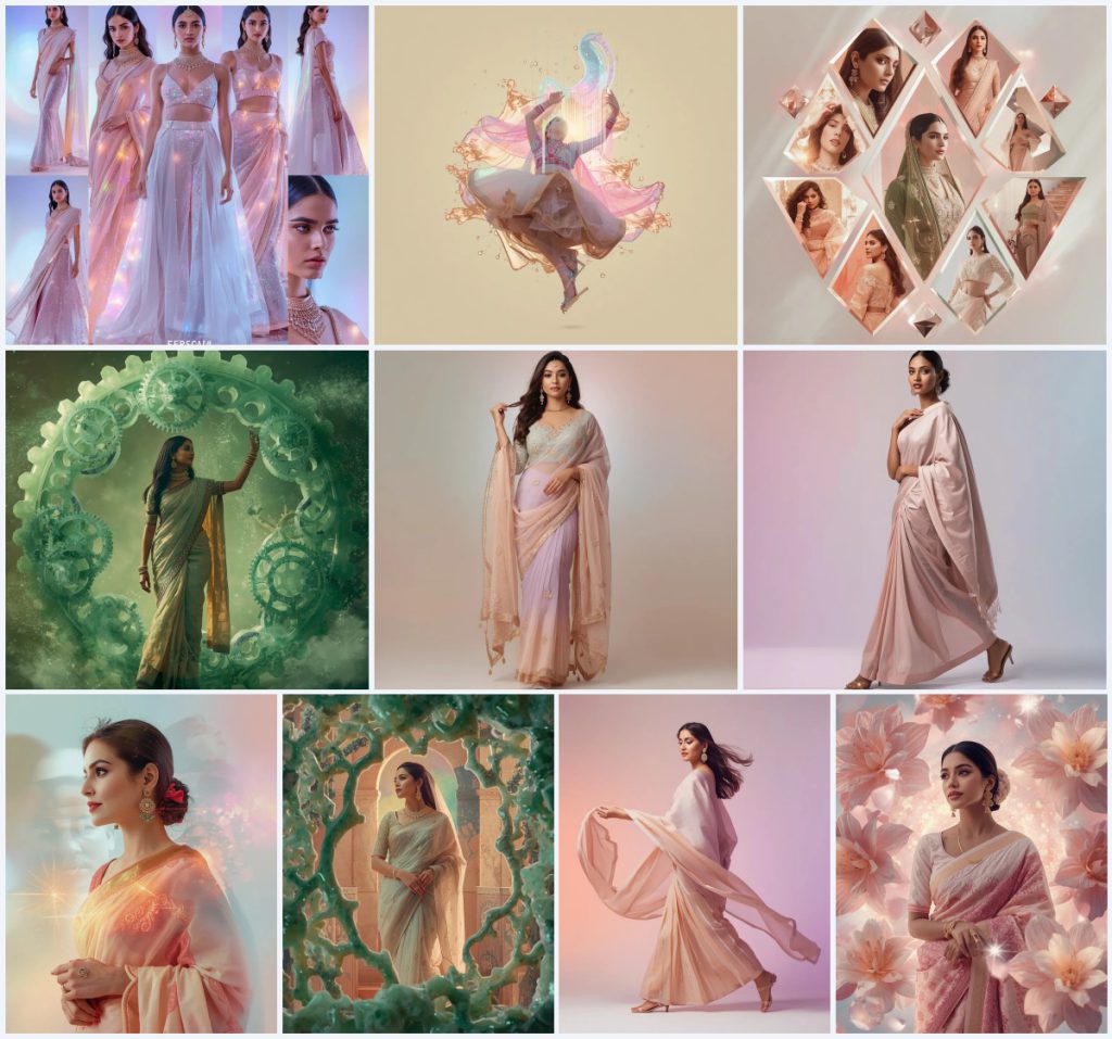 New 10 Retro Saree AI Prompts for Vintage Bollywood Style Photography